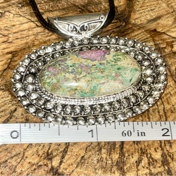 Ruby Fuschite Pendant 1 7/8”x 2” - Picture 11 of 12